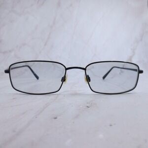 Flexon Einstein 600 001 Black Rectangular Metal Eyeglasses Frames 54-18-145 Mens